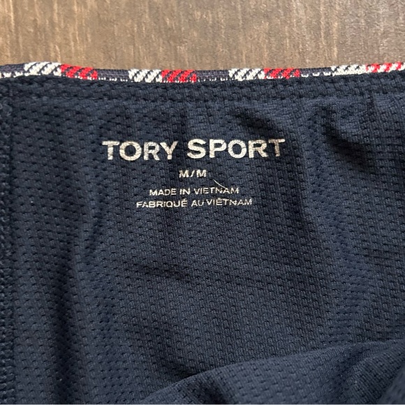 Tory Burch Performance Jacquard Mini Skort Skirt in Red Perfect Check Sz M - Picture 9 of 9